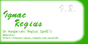 ignac regius business card
